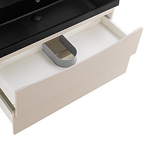 Тумба с раковиной Belbagno MARINO 80 кремовая матовая/черная раковина для ванной в интернет-магазине Sanbest