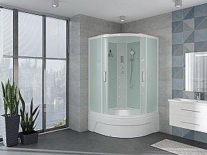 Душевая кабина Alex Baitler 120х120 ER5720TW3 стекло матовое/профиль белый матовый купить в интернет-магазине Sanbest