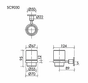 Стакан для зубных щеток Sancos Base SC9030CH хром купить в интернет-магазине сантехники Sanbest
