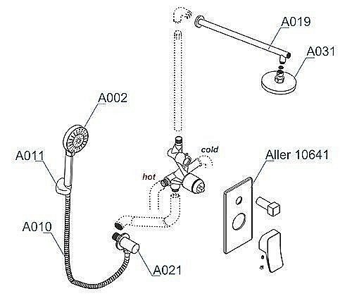 Душевая система WasserKRAFT Aller 1060 A14131 купить в интернет-магазине сантехники Sanbest