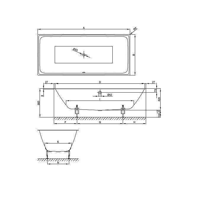 Ванна Bette Loft 3172-000 PLUS 180x80 Белый купить в интернет-магазине Sanbest