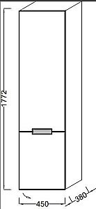 Пенал подвесной Jacob Delafon REVE EB1141D-G1C 45 белый лак для ванной в интернет-магазине сантехники Sanbest