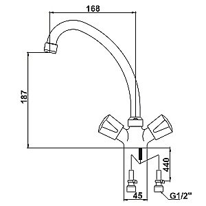 Смеситель для кухни Kaiser Luna 11083 купить в интернет-магазине сантехники Sanbest