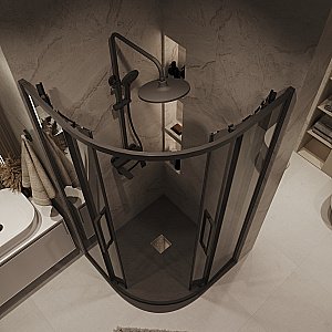 Душевой уголок Grossman Cosmo 301.K33.02.8080.21.10 80x80 стекло тонированное/профиль черный матовый купить в интернет-магазине Sanbest