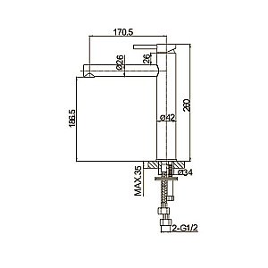 Смеситель для раковины Caprigo Don 53-023-NER черный матовый купить в интернет-магазине сантехники Sanbest