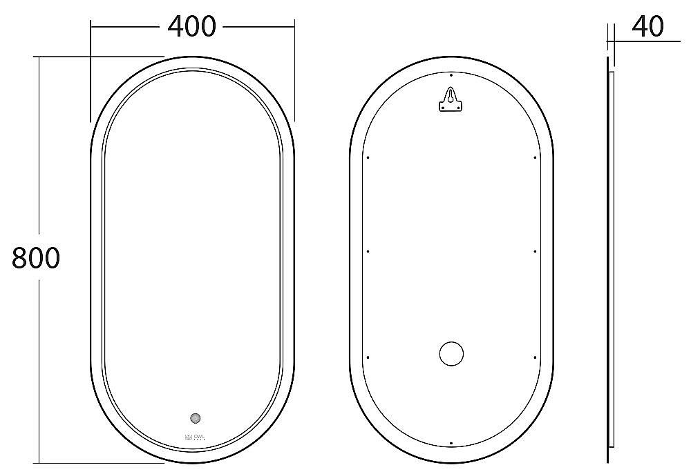 Зеркало LED OWL 1975 LANGAS BLACK OWLM200302 40 в ванную от интернет-магазине сантехники Sanbest