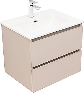 Тумба с раковиной Aquanet Вега 2.0 337941/254363 60 бежевый для ванной в интернет-магазине Sanbest