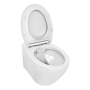 Унитаз подвесной Azario Keras AZ-99046W белый, безободковый, с крышкой микролифт купить в интернет-магазине Sanbest