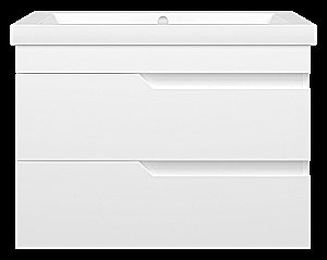 Тумба с раковиной Misty Софт - 75 П-Соф-01075-011П2Я белая для ванной в интернет-магазине Sanbest