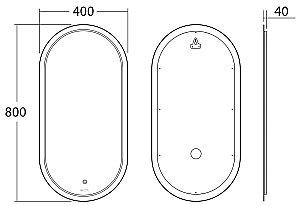 Зеркало LED OWL 1975 LANGAS BLACK OWLM200302 40 в ванную от интернет-магазине сантехники Sanbest