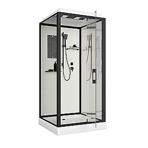 Душевая кабина Niagara Standart ST80/15Q/BL 80х80 профиль черный матовый/стекло прозрачное купить в интернет-магазине Sanbest