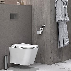 Унитаз подвесной Taliente Correto Tornado 3 CR55003 безободковый, смыв торнадо, с крышкой микролифт, белый купить в интернет-магазине Sanbest