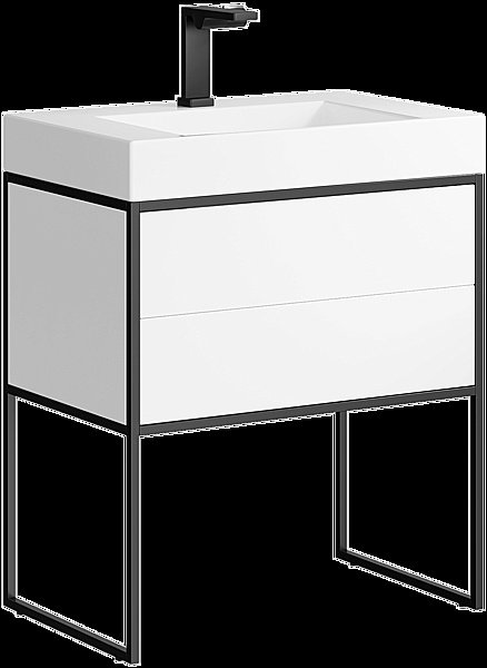 Тумба с раковиной Clarberg Logic 70 белая для ванной в интернет-магазине Sanbest