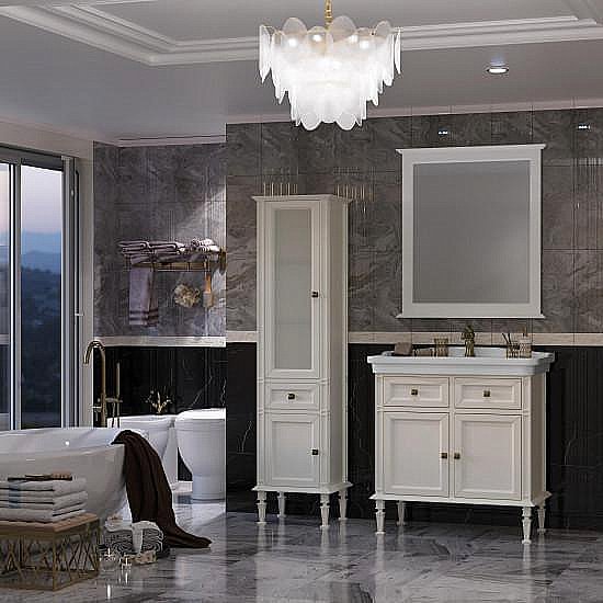 Пенал Опадирис Кантара 46 слоновая кость для ванной в интернет-магазине сантехники Sanbest