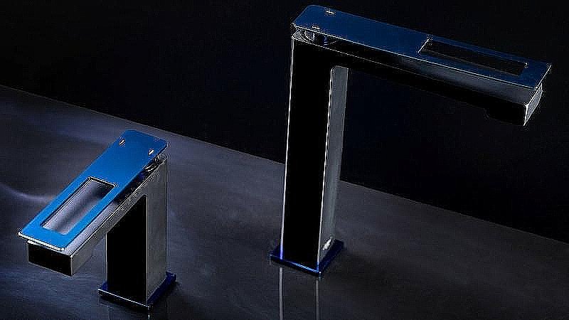 Смеситель для раковины Boheme Q 142-BUW черный матовый/синий купить в интернет-магазине сантехники Sanbest