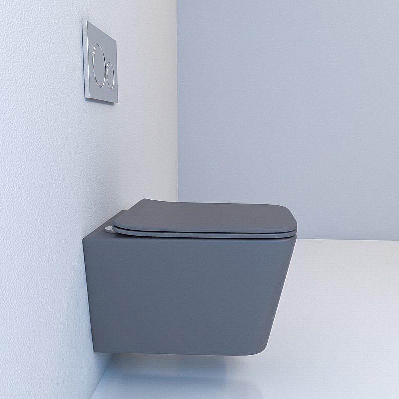 Унитаз подвесной Esbano GARTEZ ESUPGARTGM безободковый, с крышкой микролифт, серый матовый купить в интернет-магазине Sanbest