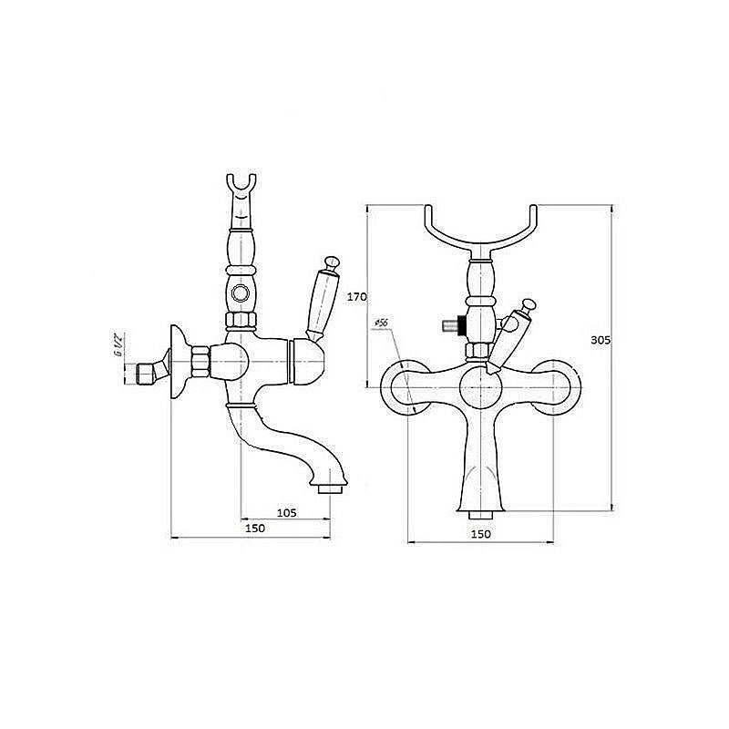 Смеситель для ванны Magliezza Bianco 50603-do купить в интернет-магазине сантехники Sanbest