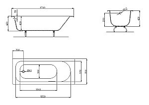 Ванна чугунная OWL 1975 Roxen OWLIB191102 170x70 белая купить в интернет-магазине Sanbest