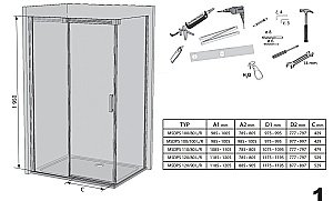 Душевой уголок Ravak Matrix MSDPS 100x80 стекло прозрачное/профиль сатин купить в интернет-магазине Sanbest