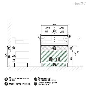 Тумба с раковиной напольная Grossman МЕРКАДО 70 с 2-я ящ, белая матовая для ванной в интернет-магазине Sanbest