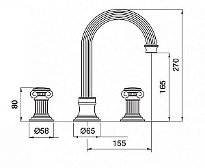 Смеситель для раковины Cezares APHRODITE-BLS2-A-01-S1 хром купить в интернет-магазине сантехники Sanbest