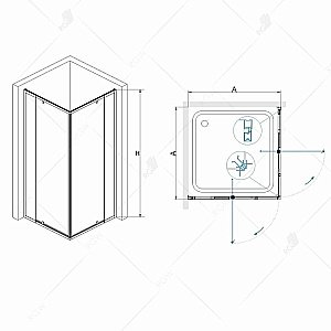 Душевой уголок RGW Passage PA-38 90x90 купить в интернет-магазине Sanbest