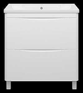 Тумба с раковиной Misty Атлантик - 80 П-Атл-01080-0112Я белая для ванной в интернет-магазине Sanbest