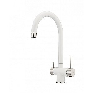 Смеситель для кухни Milacio Ultra MCU.554.WH белый/хром купить в интернет-магазине сантехники Sanbest