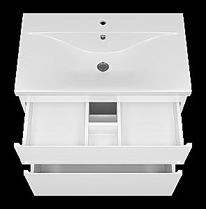 Тумба с раковиной Misty Лаки - 80 П-Лак-01080-0112Я белая для ванной в интернет-магазине Sanbest