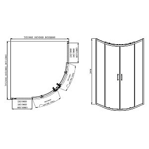 Душевой уголок Aquatek Ария AQ ARI RO 10020BL 100х100 стекло прозрачное/профиль черный купить в интернет-магазине Sanbest