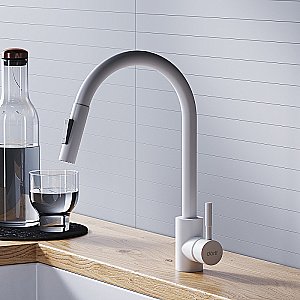 Смеситель для кухни Dorff Logic D3007533 белый матовый купить в интернет-магазине сантехники Sanbest