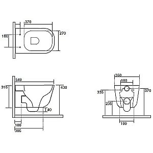 Унитаз подвесной Kerasan Tribeca 5114 Белый матовый, безободковый купить в интернет-магазине Sanbest