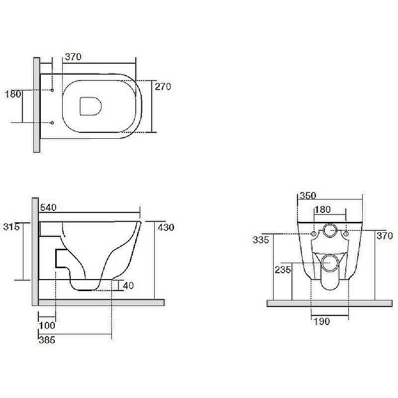 Унитаз подвесной Kerasan Tribeca 5114 Белый матовый, безободковый купить в интернет-магазине Sanbest
