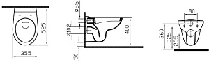 Унитаз подвесной Vitra Normus 6855B003-0101 белый купить в интернет-магазине Sanbest