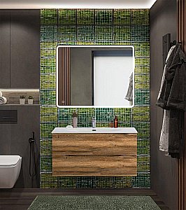 Тумба с раковиной BelBagno MARINO-CER-N-1000-2C-SO-RR-P Rovere Rustico для ванной в интернет-магазине Sanbest
