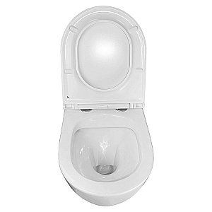 Унитаз подвесной Azario Pro PRO-0001 белый, безободковый, с крышкой микролифт купить в интернет-магазине Sanbest