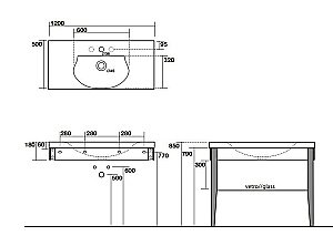 Консоль с раковиной Kerasan Bentley 120 для ванной в интернет-магазине сантехники Sanbest