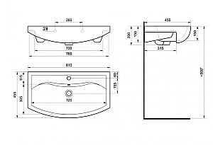 Тумба с раковиной Акватон Адель 80 белая для ванной в интернет-магазине Sanbest