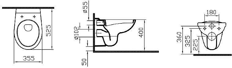 Унитаз подвесной Vitra Normus 6855B003-0101 белый купить в интернет-магазине Sanbest