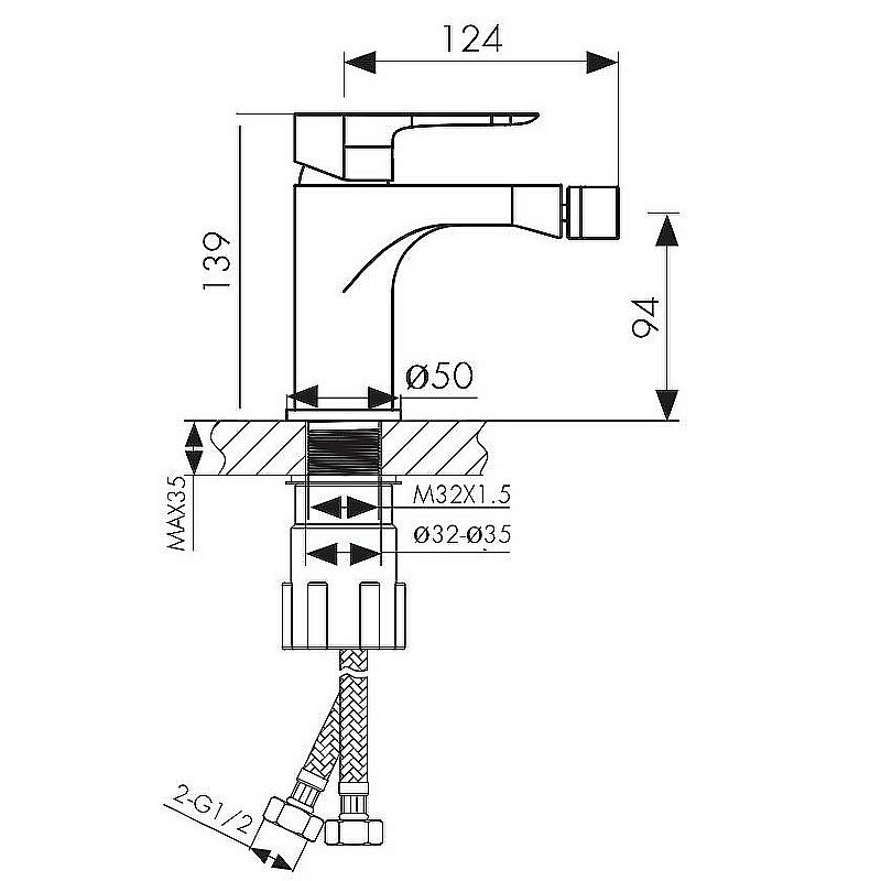 Смеситель для биде Kaiser Cezar 05088 купить в интернет-магазине сантехники Sanbest