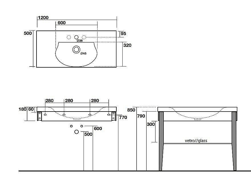 Консоль с раковиной Kerasan Bentley 120 для ванной в интернет-магазине сантехники Sanbest