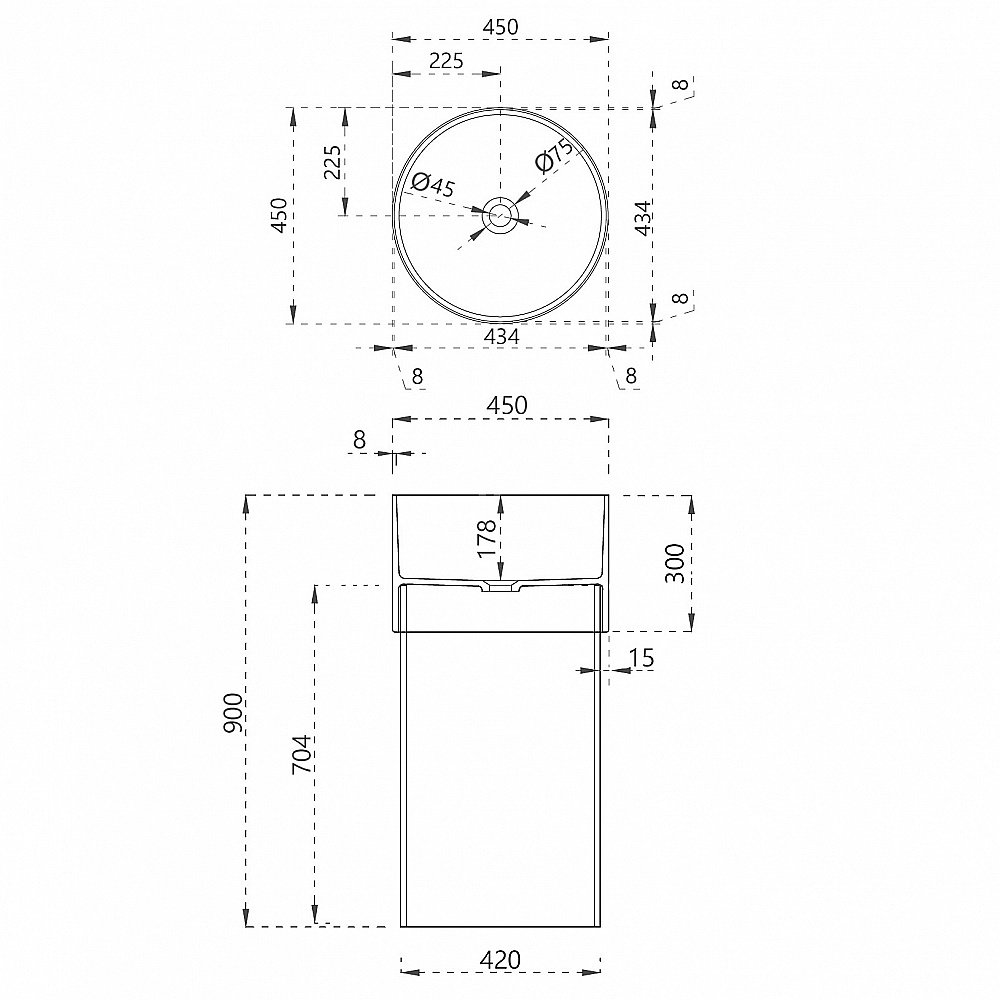 Раковина отдельностоящая прозрачная ABBER Kristall AT2701Saphir синяя купить в интернет-магазине Sanbest