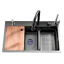 Кухонная мойка Esbano Сascade ESMKCASC темная сталь купить в интернет-магазине сантехники Sanbest