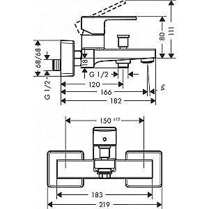 Смеситель для ванны Hansgrohe Vernis Shape 71453000 купить в интернет-магазине сантехники Sanbest