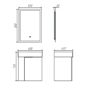 Тумба с раковиной Comforty Асти 60 00-00019191 светлый бетон для ванной в интернет-магазине Sanbest