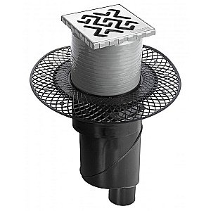 Душевой трап прямой Berges Platz Antik 10х10 090060 матовый хром купить в интернет-магазине Sanbest