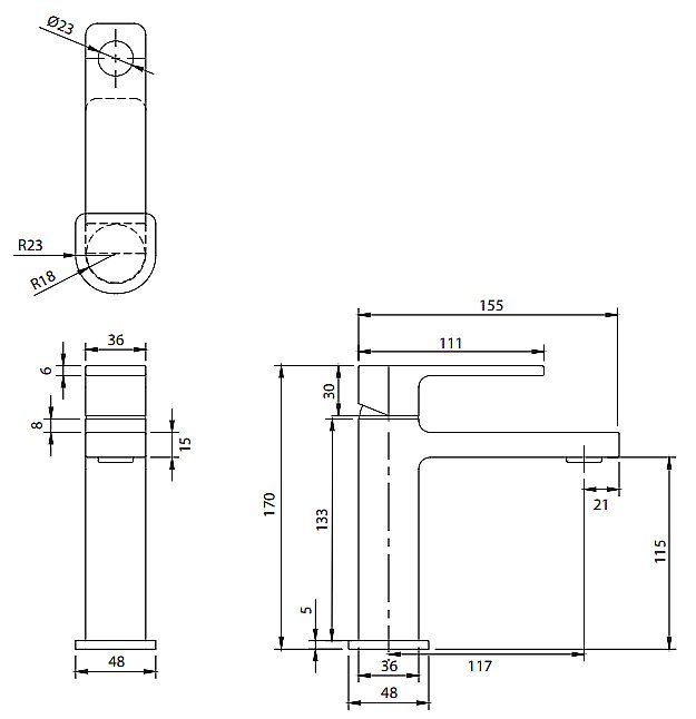 Смеситель для раковины Omnires Baretti BA7810BL черный купить в интернет-магазине сантехники Sanbest