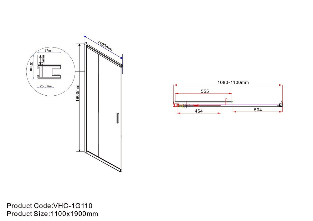 Душевой уголок Vincea Garda VSS-1G1111CH 110x110 купить в интернет-магазине Sanbest