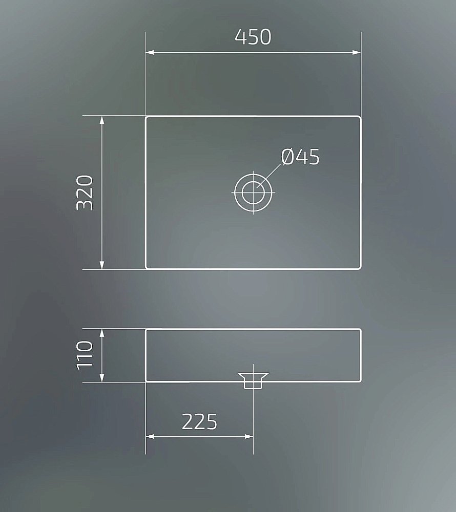 Раковина накладная Gid Geometrico 45 Bm1204 53360 черная матовая купить в интернет-магазине Sanbest