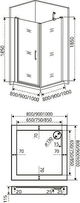 Душевой уголок Good Door FANTASY CR-80-С-CH  80x80 купить в интернет-магазине Sanbest
